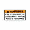 HellermannTyton 596-00499 Solar Label, 2017 Code, WARNING TURN OFF PV PRIOR TO..., 4.125" x 2.0", VL, Orange/White, 50/roll