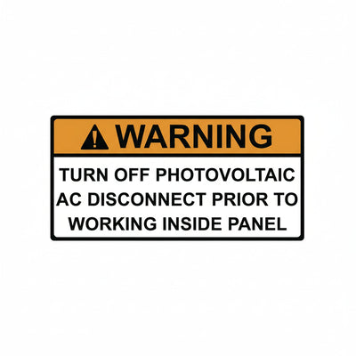 HellermannTyton 596-00499 Solar Label, 2017 Code, WARNING TURN OFF PV PRIOR TO..., 4.125" x 2.0", VL, Orange/White, 50/roll
