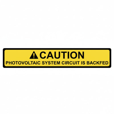 HellermannTyton 596-00587 Solar Label, 2017 Code, CAUTION PHOTOVOLTAIC SYSTEM BACKFED, 4.12" x .75", VL, Yellow, 50/roll