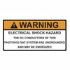 HellermannTyton 596-00588 Solar Label, WARNING ELECTRICAL SHOCK HAZARD, 4.125" x 2.0", VL, Orange/White, 50/roll