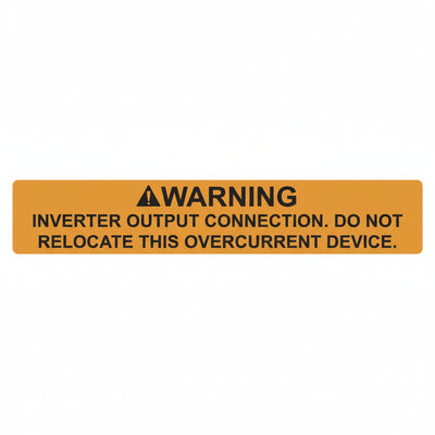 HellermannTyton 596-00589 Solar Label, WARNING INVERTER OUTPUT CONNECTION, 4.125" x .75", VL, Orange, 50/roll