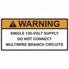 HellermannTyton 596-00591 Solar Label, 2017 Code, WARNING 120-VOLT SUPPLY, 3.75" x 2.0", VL, Orange/White, 50/roll