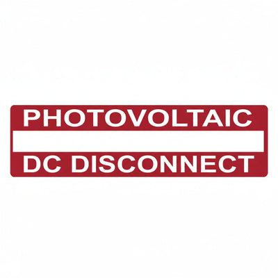 HellermannTyton 596-00651 Solar Label, Printable, PHOTOVOLTAIC DC DISCONNECT, 3.75" x 1.0", PET, Red, 50/roll