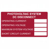 HellermannTyton 596-00654 Solar Label, Printable, DC Rating, 3.75" x 2.0", PET, Red, 50/roll