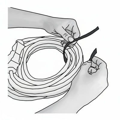 VELCRO BRAND Hook-and-Loop Cable Tie Roll: 75 ft Lg, 2 in Wd, 29 lb Tensile Strength, Black