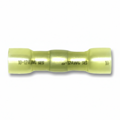 12-10 AWG Yellow Crimp, Solder and Seal Butt Connector 100/bag