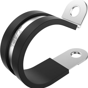 1 1/2" Rubber Lined Steel P-Clamp 100/bag