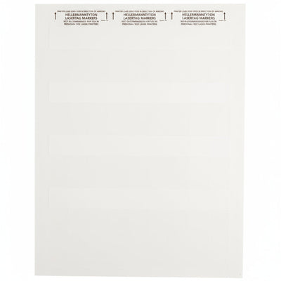 HellermannTyton TAG65L-105 Laser Tag Label, Self-Laminating, .81" x .81" x 2.13", 36 Per Sheet, PET, White, 1000/pkg