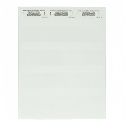 HellermannTyton TAG10L-105 Laser Tag Label, Self-Laminating, 2.0" x .75" x 2.25", 16 Per Sheet, PET, White, 1000/pkg