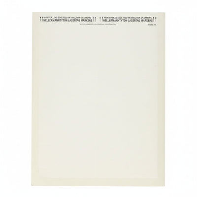 HellermannTyton TAG68L-789 Laser Tag Label, 3.8" x .275", 70 Per sheet, PET, White, 2500/pkg