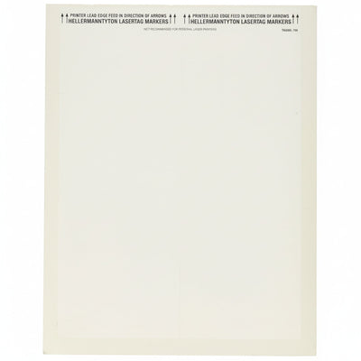 HellermannTyton TAG64L-105 Laser Tag Label, Self-Laminating, 1.17" x .83" x 3.33", 18 Per Sheet, PET, White, 1000/pkg