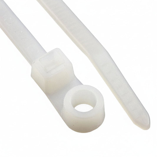 HellermannTyton T50MR9M4 Screw-Mount Cable Tie, 8.5" Long, #10 Screw, 1.8" Max Bundle Dia, 50lb, PA66, Natural, 1000/pkg
