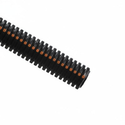 HellermannTyton 904-00357 Convoluted Tubing, Slit, 1.5" Dia, PEUV, Black with Orange Stripe, 1000ft/carton