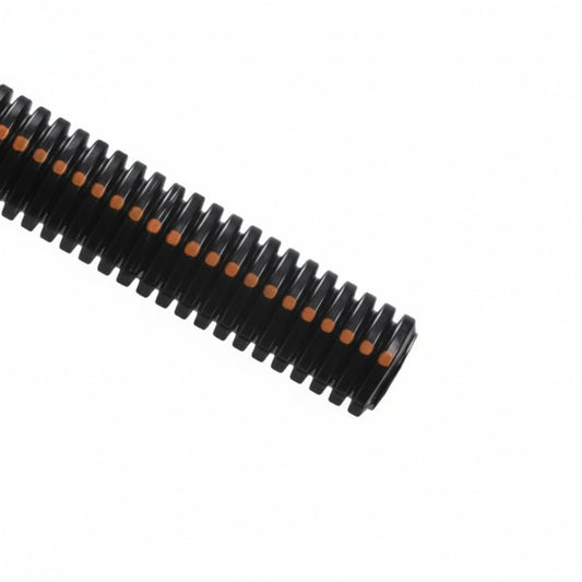 HellermannTyton 904-00359 Convoluted Tubing, Slit, 1" Dia, PEUV, Black with Orange Stripe, 2250ft/carton