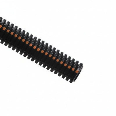 HellermannTyton 904-00359 Convoluted Tubing, Slit, 1" Dia, PEUV, Black with Orange Stripe, 2250ft/carton