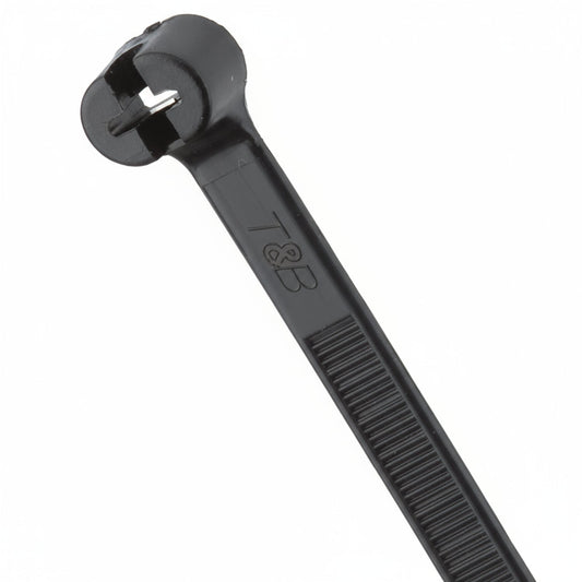 Thomas & Betts TYC525MX 8" 35lb Ultraviolet Resistant Black Cable Ties 100/Bag