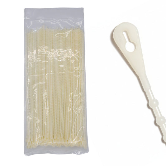 11" 75lb Natural Beaded Cable Ties 100/bag Part # Bead-11-75-9C