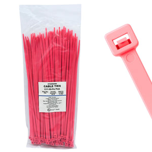 11" 50lb Fluorescent Pink Cable Ties 100/bag Part # C11-50-Flo Pink