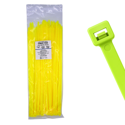 14" 120lb Fluorescent Green Cable Ties 100/bag Part # C14-120-Flo Green