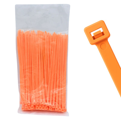 8" 40lb Fluorescent Orange Cable Ties 100/bag Part # C8-40-Flo Orange
