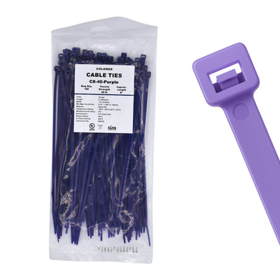 8" 40lb Purple Cable Ties 100/bag Part # C8-40-Purple