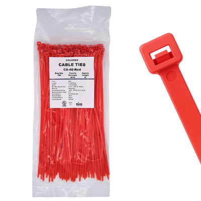 8" 40lb Red Cable Ties 100/bag Part # C8-40-Red