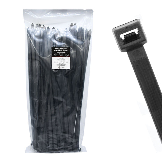 18.90" 250lb UV Black Cable Ties 100/bag Part # EHD19-250-0C
