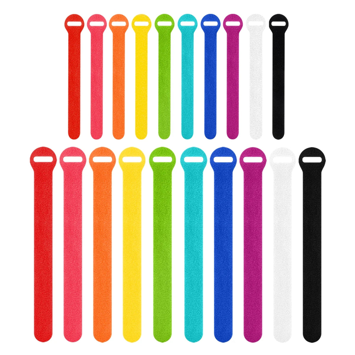 Grizzly Supply 5", 8" Colored Hook and Loop Cable Tie 20/pk
