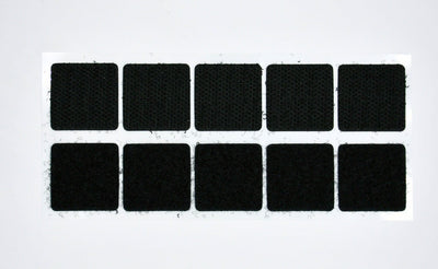 Grizzly Supply 1" Black Adhesive Hook and Loop Square 25/pk