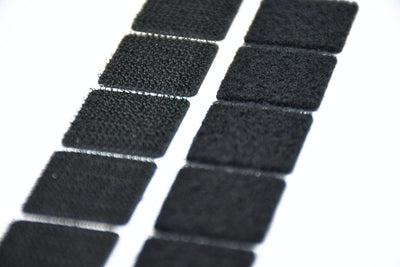 Grizzly Supply 1" Black Adhesive Hook and Loop Square 25/pk