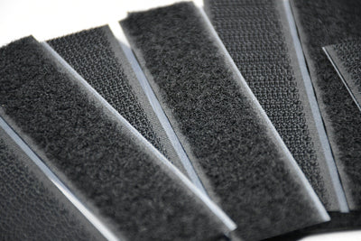 Grizzly Supply 4"x1" Black Adhesive Hook and Loop Strip 6/pk