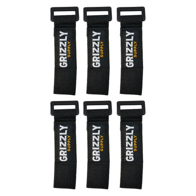 Grizzly Supply 6" Black Stretch Strap 6/pk