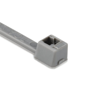 HellermannTyton 116-01818 Standard Cable Tie, 4" Long, UL Rated, 18lb Tensile Strength, PA66, Gray, 100/pkg