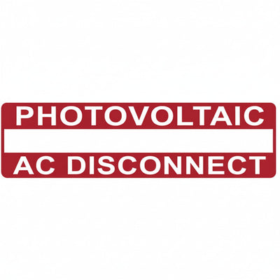 HellermannTyton 596-00650 Solar Label, Printable, PHOTOVOLTAIC AC DISCONNECT, 3.75" x 1.0", PET, Red, 50/roll