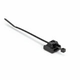 Magnetic Cable Tie Mount W/ T18R Tie, Unassembled Set, 0.6 x 0.6", Magnet/POM/ST, 5lb Pull, Bk, 100/Box