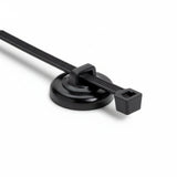 Magnetic Cable Tie Mount, Unassembled Set, 0.91" Dia, Magnet/POM/ST, 15lb Pull, Black, 100/Box