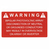 HellermannTyton 596-00326 Solar Label, BIPOLAR SOLAR ARRAY, 3.75" x 2.0", VL, Red, 50/pkg