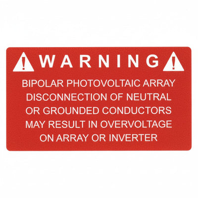 HellermannTyton 596-00326 Solar Label, BIPOLAR SOLAR ARRAY, 3.75" x 2.0", VL, Red, 50/pkg