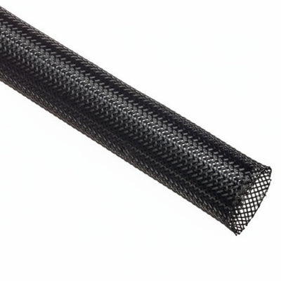 7/16” Black Techflex Flexo PET Expandable Braided Sleeving 125ft