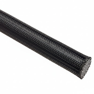 9/16" Black Techflex Flexo PET Expandable Braided Sleeving 100ft