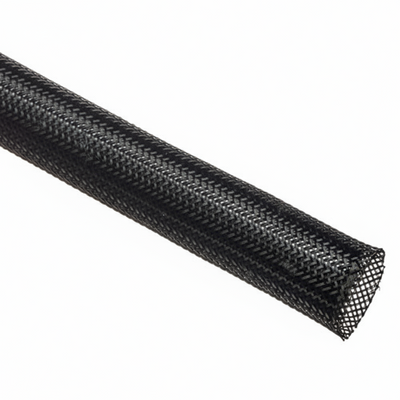 3/4” Black Techflex Flexo PET Expandable Braided Sleeving 75ft