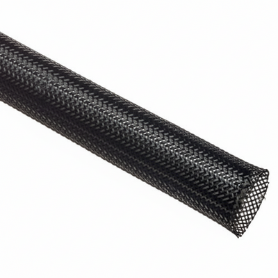 1” Black Techflex Flexo PET Expandable Braided Sleeving 65ft