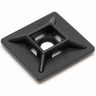 .75" Black 4-Way Adhesive Cable Mounts 25/bag