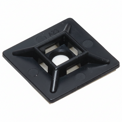 .75" Black 4-Way Adhesive Cable Mounts 100/bag