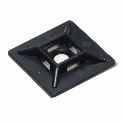 1" Black 4-Way Adhesive Cable Mounts 100/bag