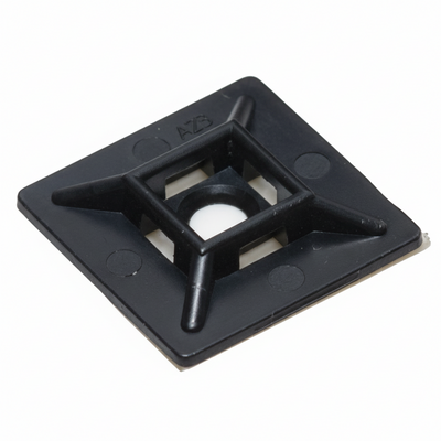 1" Black 4-Way Adhesive Cable Mounts 25/bag