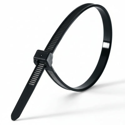 8" 60lb UV Black Polypropylene Cable Ties 100/bag Part #PP8-60-0C