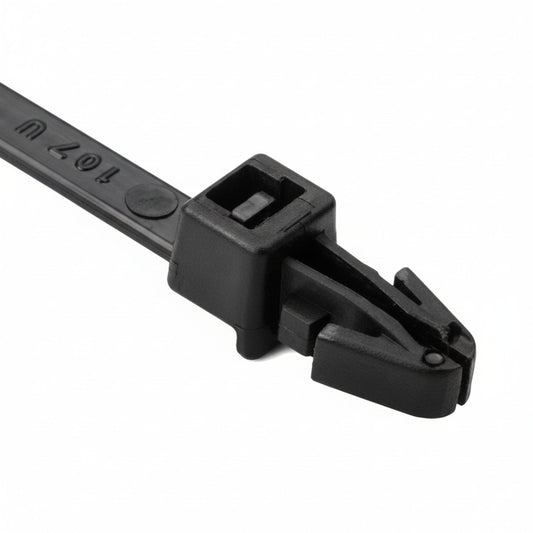 8" 50lb UV Black Push Mount Cable Ties 100/bag Part # PM8-50-0C-NW