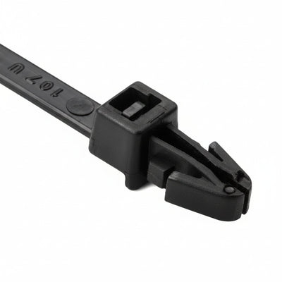 8" 50lb UV Black Push Mount Cable Ties 100/bag Part # PM8-50-0C-NW