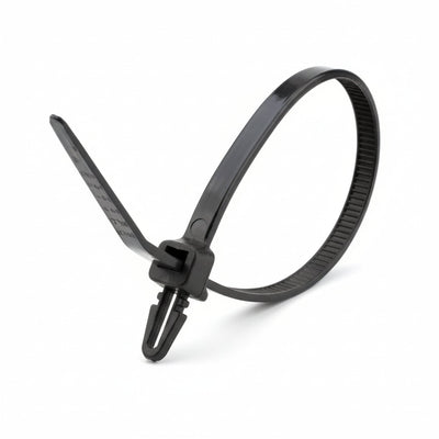 6" 40lb UV Black Push Mount Cable Ties 100/bag Part #PM6-40-0C-NW